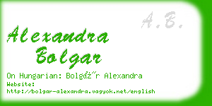 alexandra bolgar business card